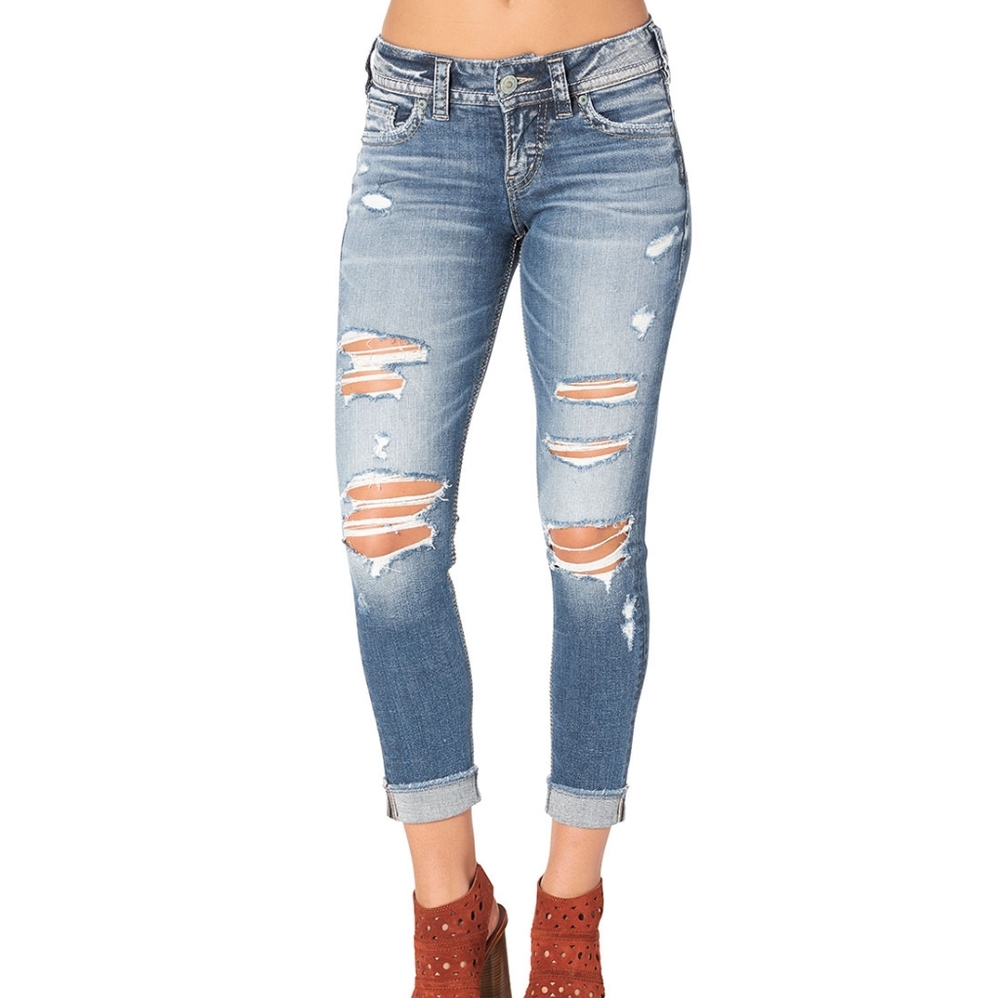 NEW!! Silver Suki Stretch Cropped Jean